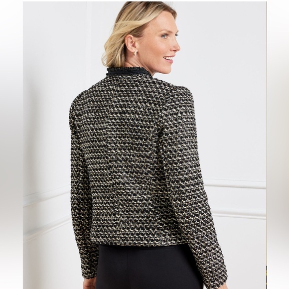 Talbots BRECKENRIDGE TWEED JACKET Women's Black and White Tweed Jacket size 16 - Picture 2 of 12